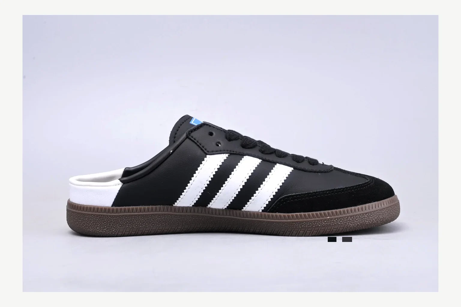 Adidas Originals Samba Black White OOPBuy route image showing white black low-top sneaker with mixed-material upper and low-profile shape