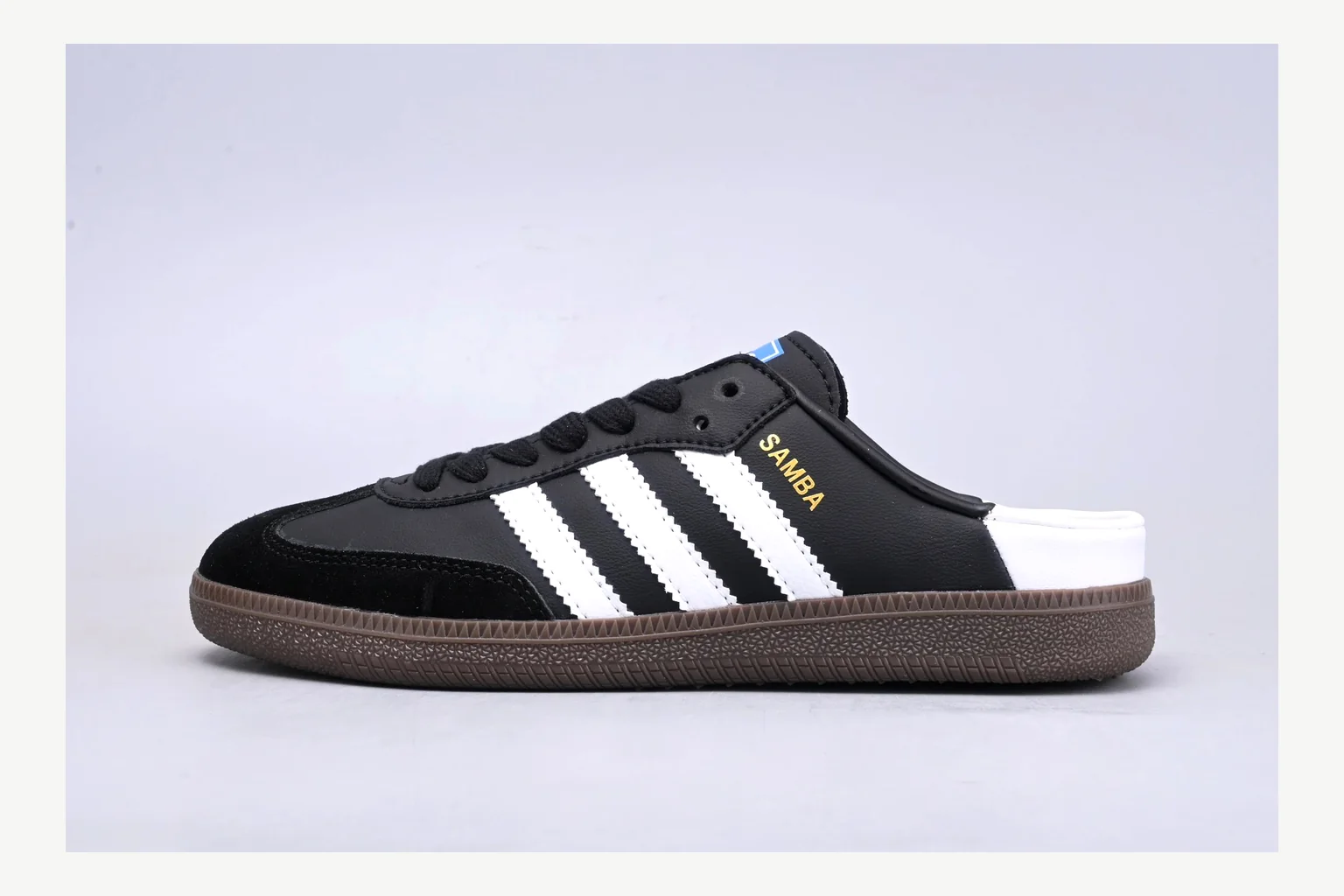 Adidas Originals Samba Black White OOPBuy route image showing white black low-top sneaker with mixed-material upper and low-profile shape thumbnail 2