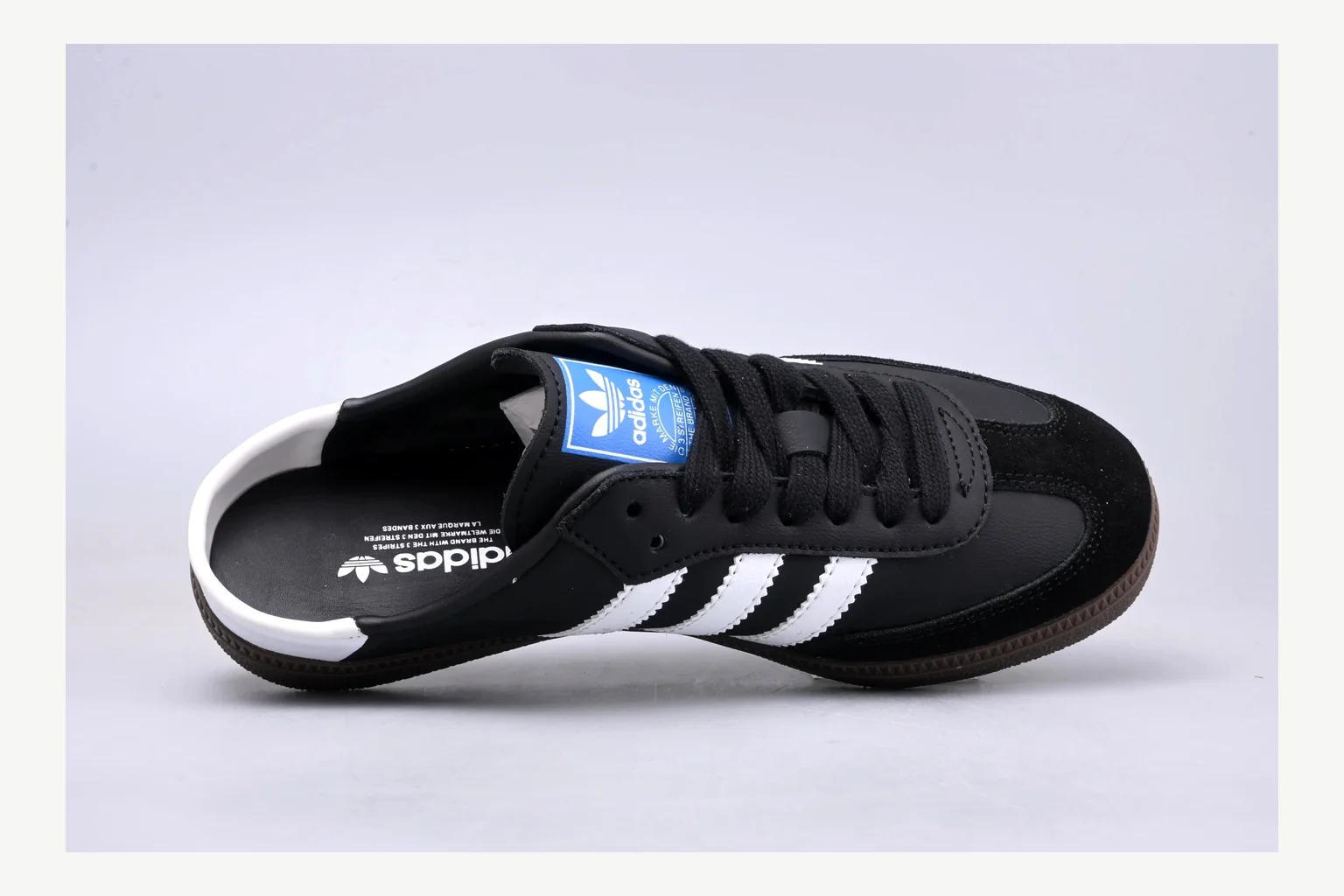 Adidas Originals Samba Black White OOPBuy route image showing white black low-top sneaker with mixed-material upper and low-profile shape thumbnail 3