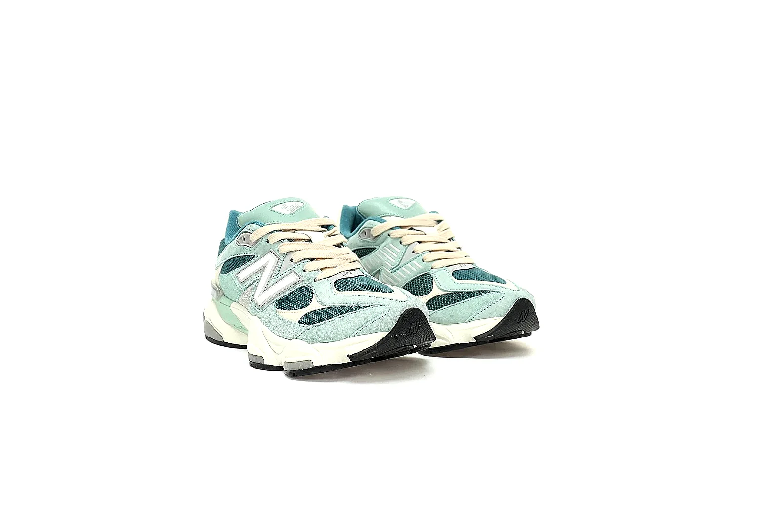 New Balance 9060 mint sneaker shown in six product and QC angles thumbnail 6