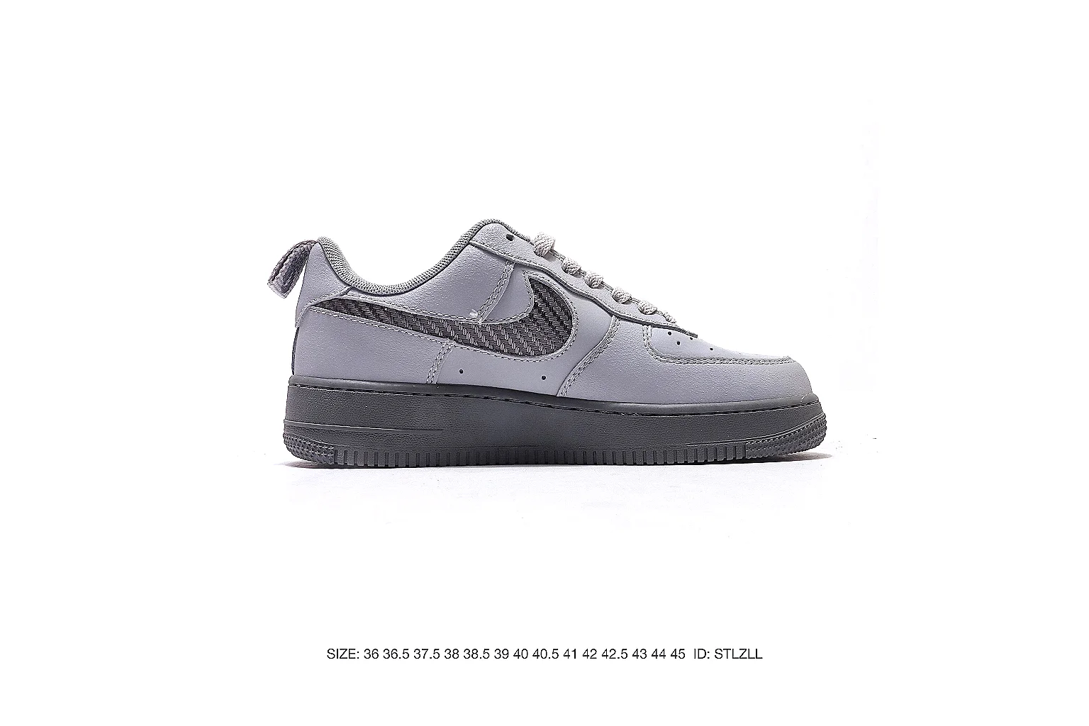 Nike Air Force 1 Gray Sneaker 4988 side view for OOPBuy route checking thumbnail 3