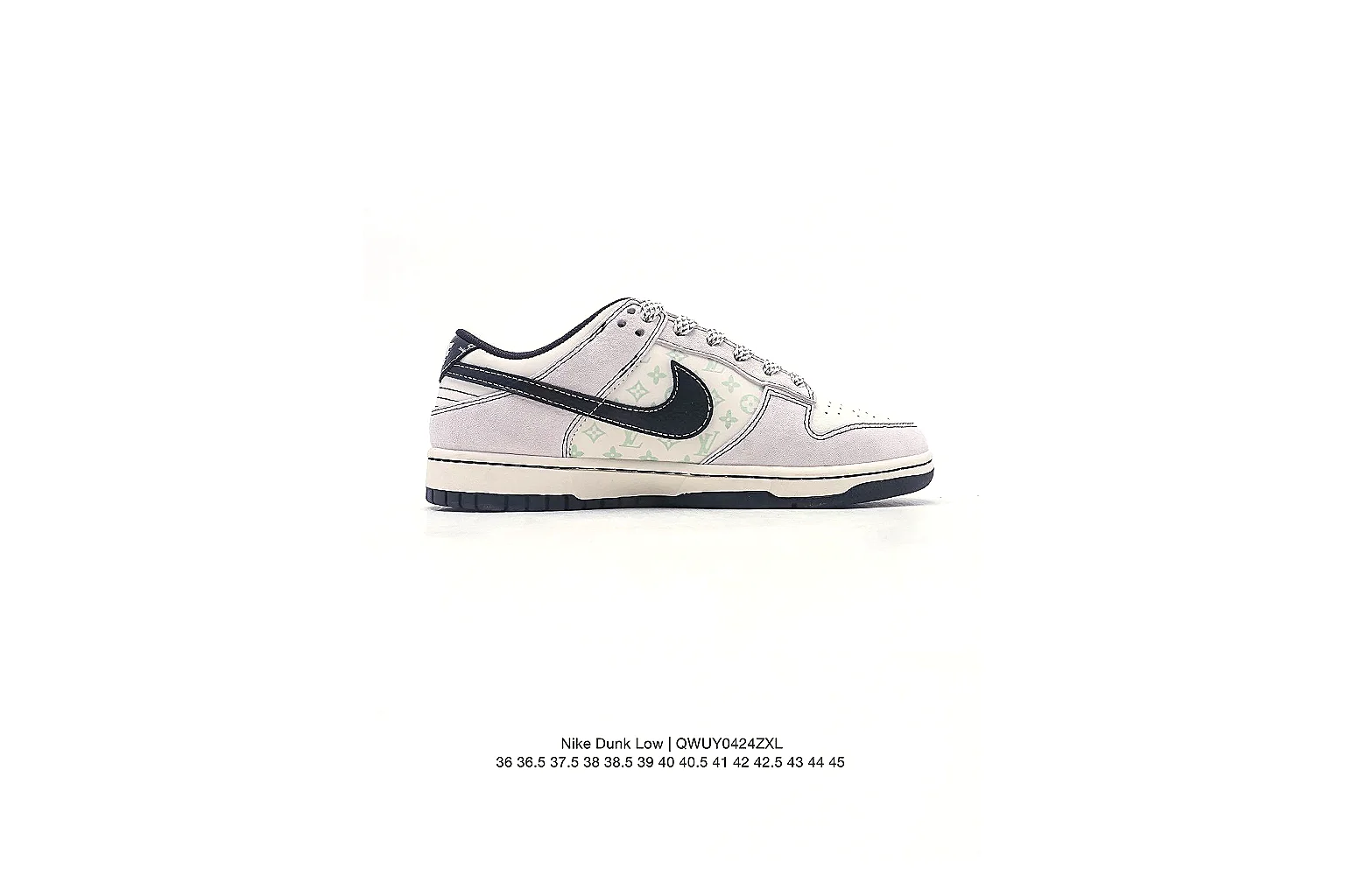Nike Air Force 1 White Gray Sneaker 3164 side view for OOPBuy route checking thumbnail 3