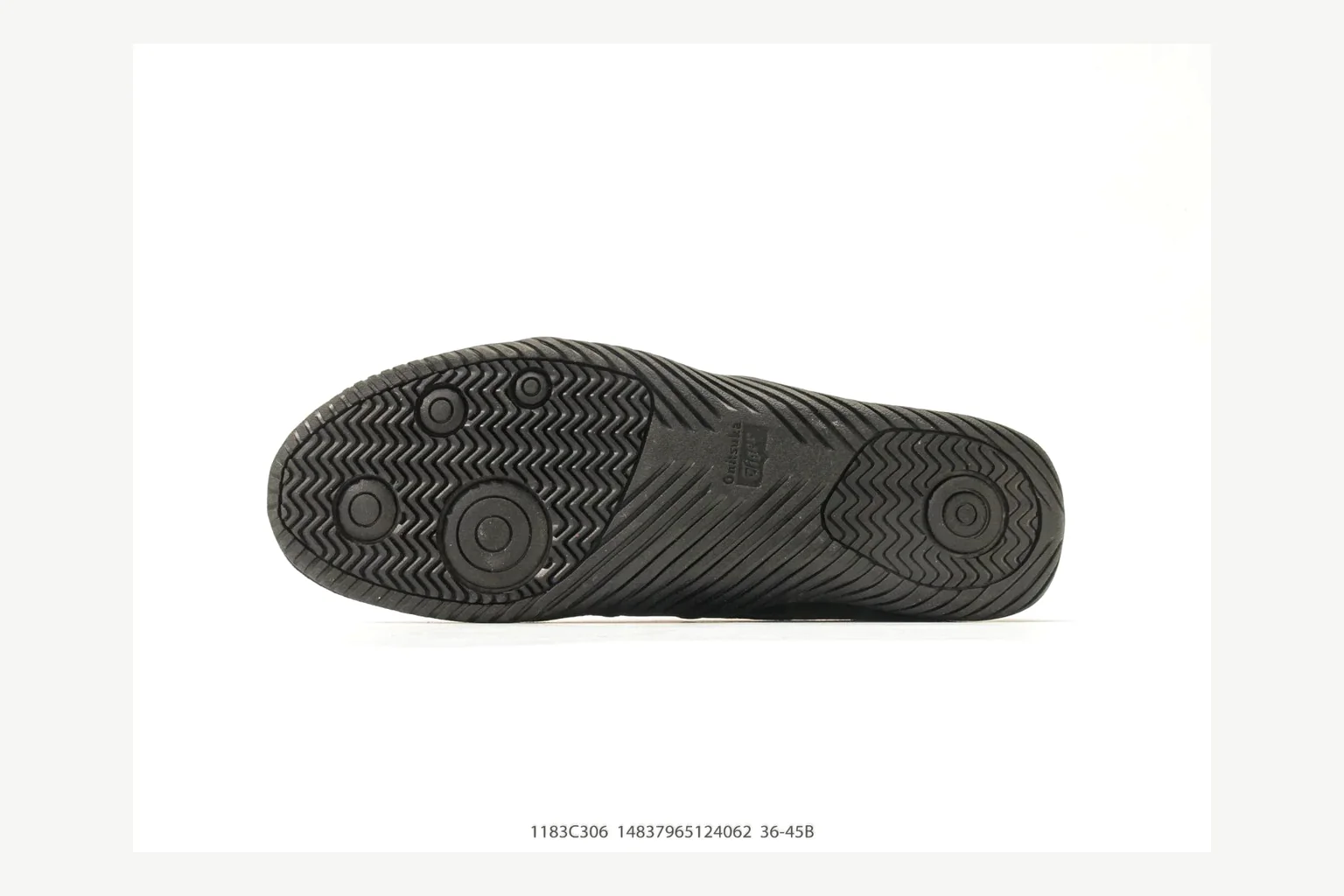 Black Onitsuka Tiger low top with side details, toe, heel, and sole edge thumbnail 4