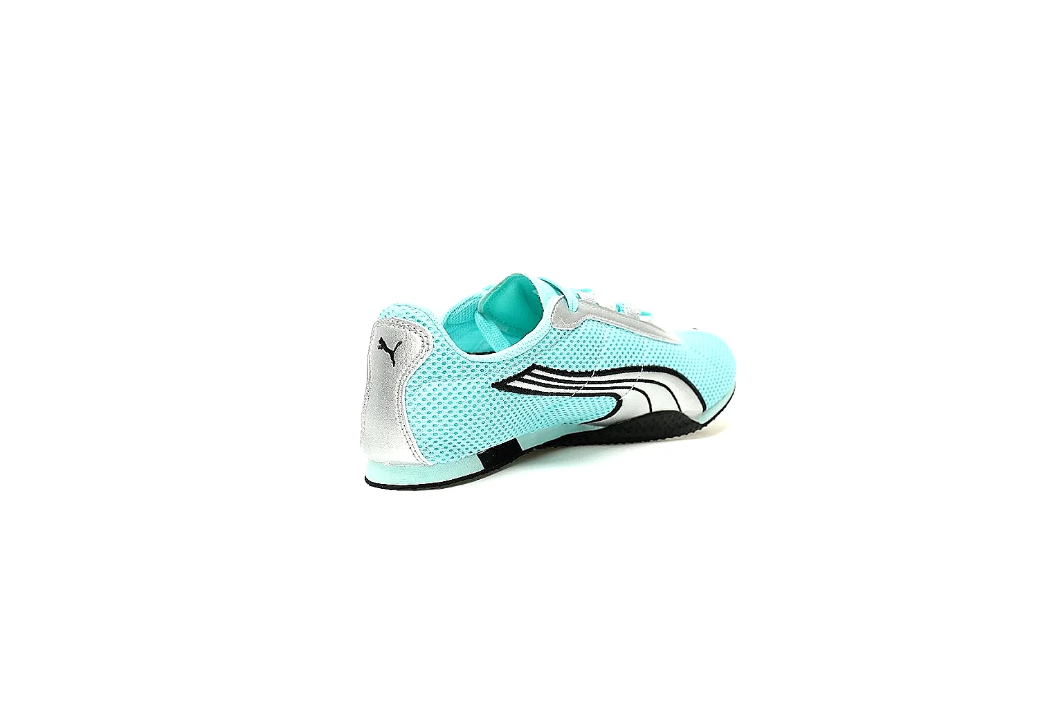 Puma aqua mesh low top side view with white stripe and black sole thumbnail 2