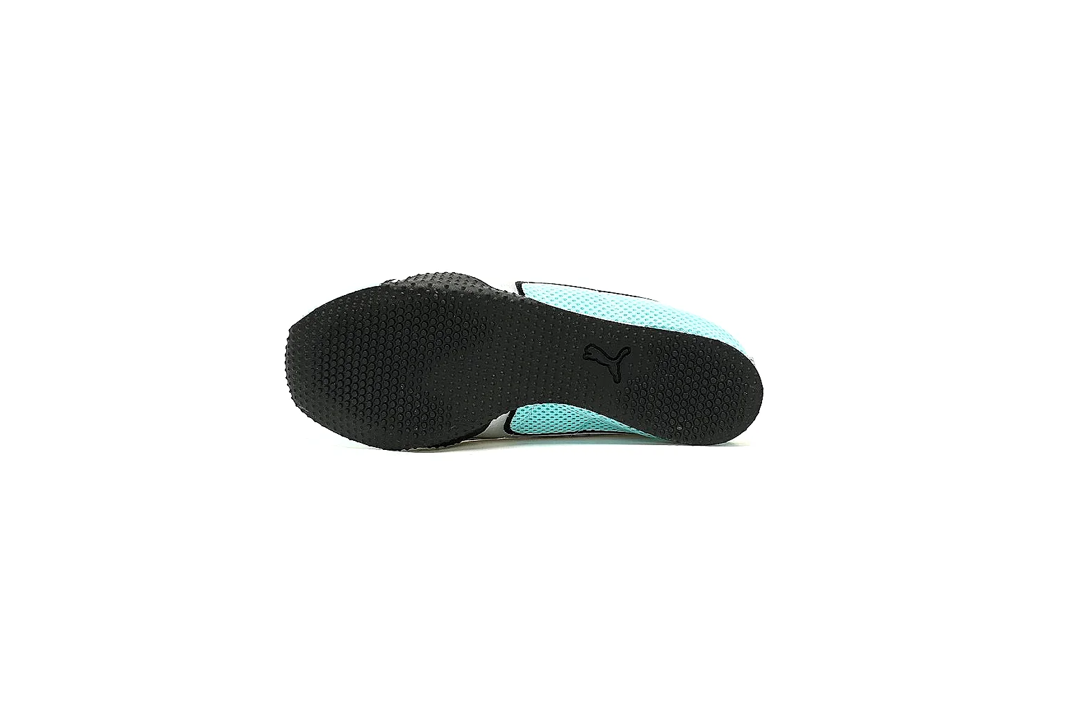 Puma aqua mesh low top side view with white stripe and black sole thumbnail 4